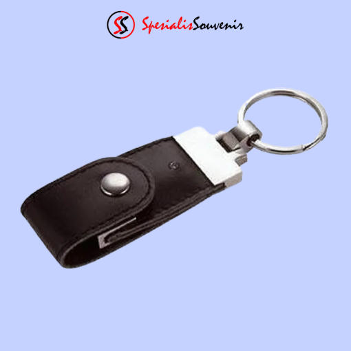 Flashdisk Kulit Metal Gantungan Kunci Elegan (4GB)