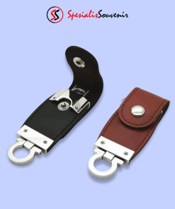 Flashdisk Kulit Metal Gantungan Kunci Elegan (4GB)