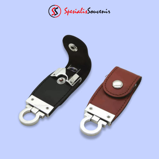 Flashdisk Kulit Metal Gantungan Kunci Elegan (4GB)