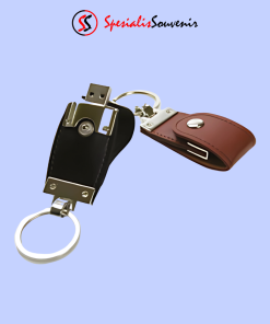 Flashdisk Kulit Metal Gantungan Kunci Elegan (4GB)
