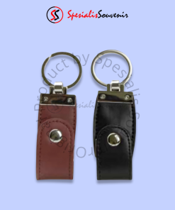 Flashdisk Kulit Metal Gantungan Kunci Elegan (4GB)