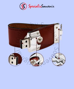Flashdisk Kulit Metal Gantungan Kunci Elegan (4GB)