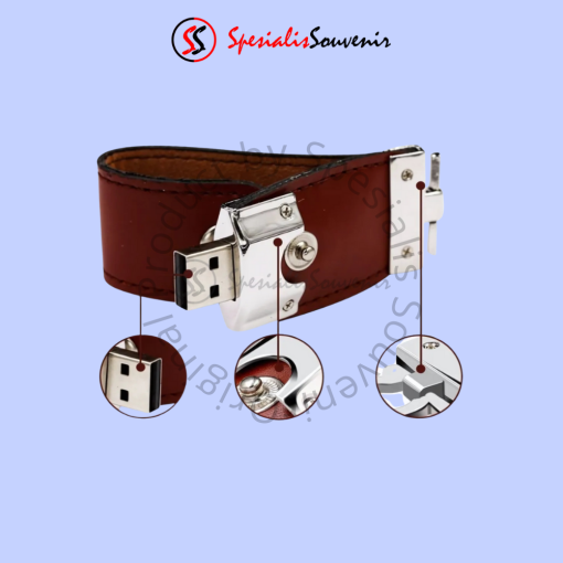 Flashdisk Kulit Metal Gantungan Kunci Elegan (4GB)