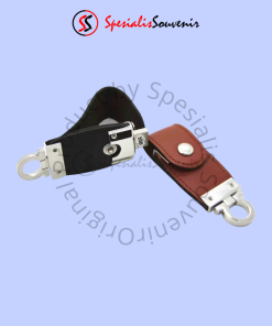 Flashdisk Kulit Metal Gantungan Kunci Elegan (4GB)