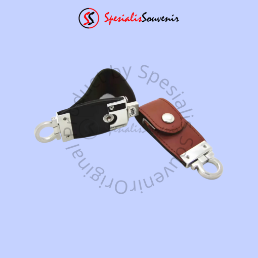 Flashdisk Kulit Metal Gantungan Kunci Elegan (4GB)