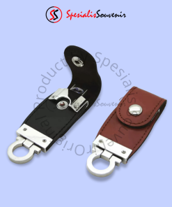 Flashdisk Kulit Metal Gantungan Kunci Elegan (8GB)