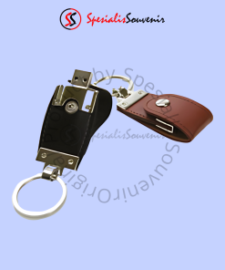 Flashdisk Kulit Metal Gantungan Kunci Elegan (4GB)
