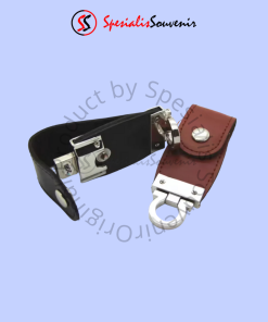 Flashdisk Kulit Metal Gantungan Kunci Elegan (4GB)