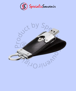 Flashdisk Kulit Metal Gantungan Kunci Elegan (4GB)