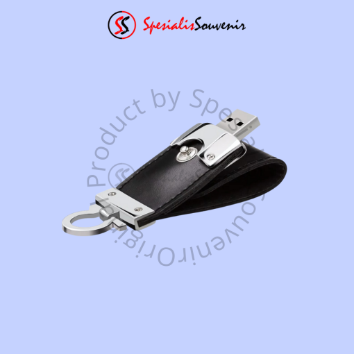 Flashdisk Kulit Metal Gantungan Kunci Elegan (4GB)