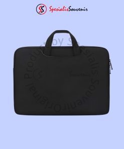 Tas laptop custom dengan desain profesional dan bahan kuat untuk kebutuhan kerja dan promosi perusahaan.