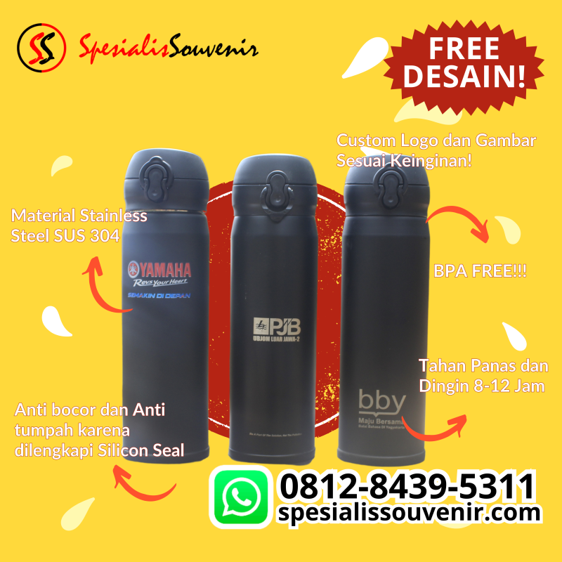 pesan tumbler souvenir, botol minum custom murah, custom botol minum jogja, botol minum anak yang ada sedotannya, botol minum anak