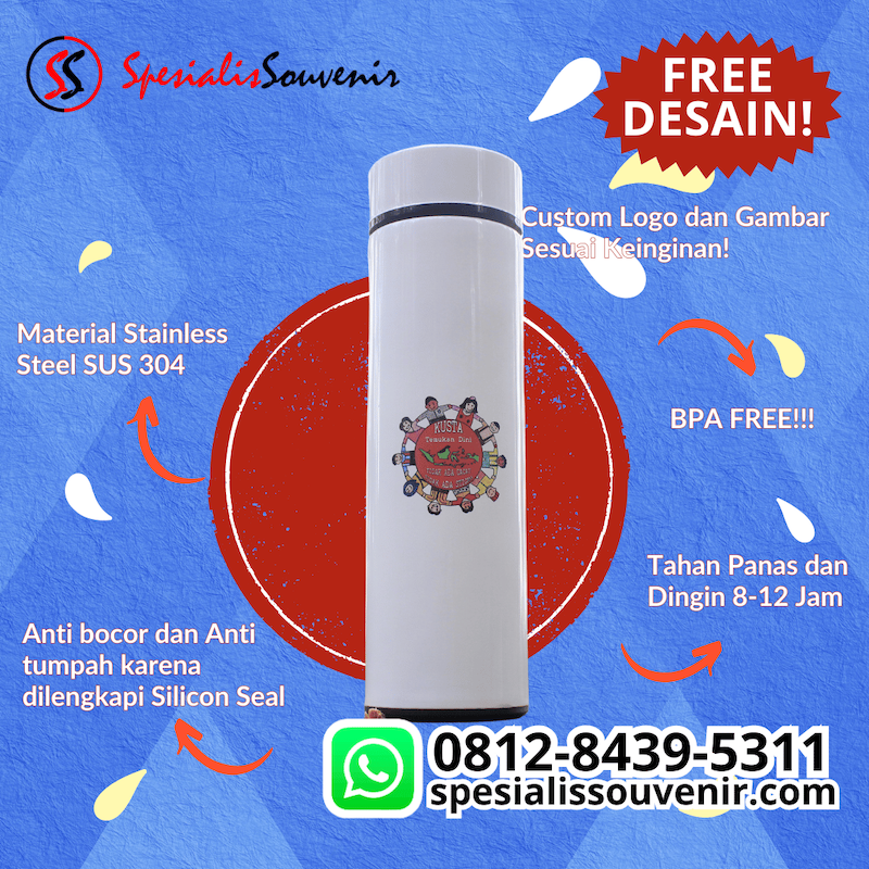 Tumbler custom murah berkualitas tinggi pilihan terbaik untuk souvenir kantor dan hadiah wisuda.