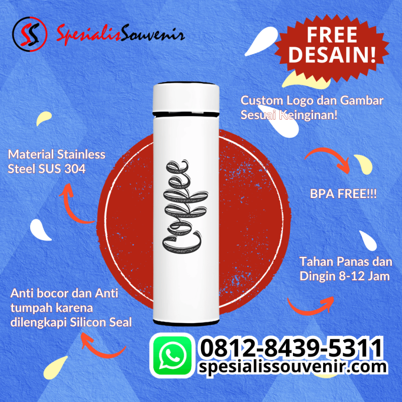 Pesan Tumbler Custom: Termos, Travel, dan Souvenir Ulang Tahun di Bandung, Tangerang, Bogor, Bali & Bekasi