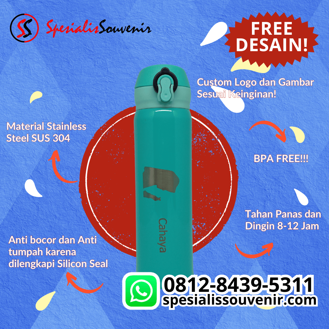 Tumbler perusahaan stainless steel custom logo elegan untuk souvenir promosi kantor eksklusif.