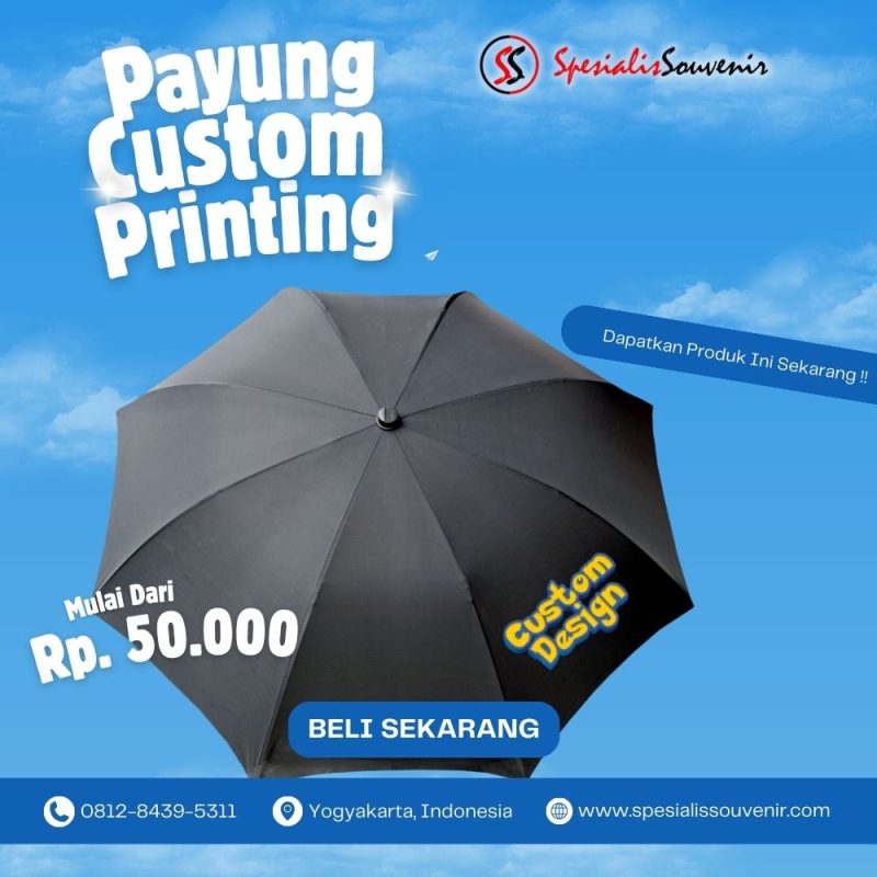 Payung Custom Satuan: Solusi Praktis untuk Souvenir Unik dan Branding Efektif