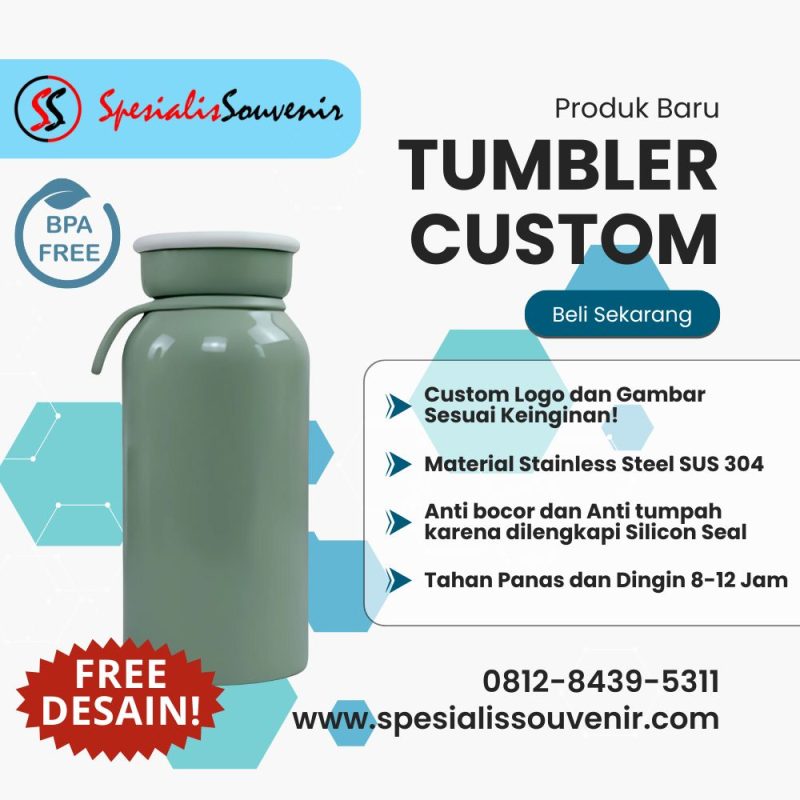 Tumbler Custom Desain Nama: Cara Pilih Bahan, Model, dan Vendor Terpercaya