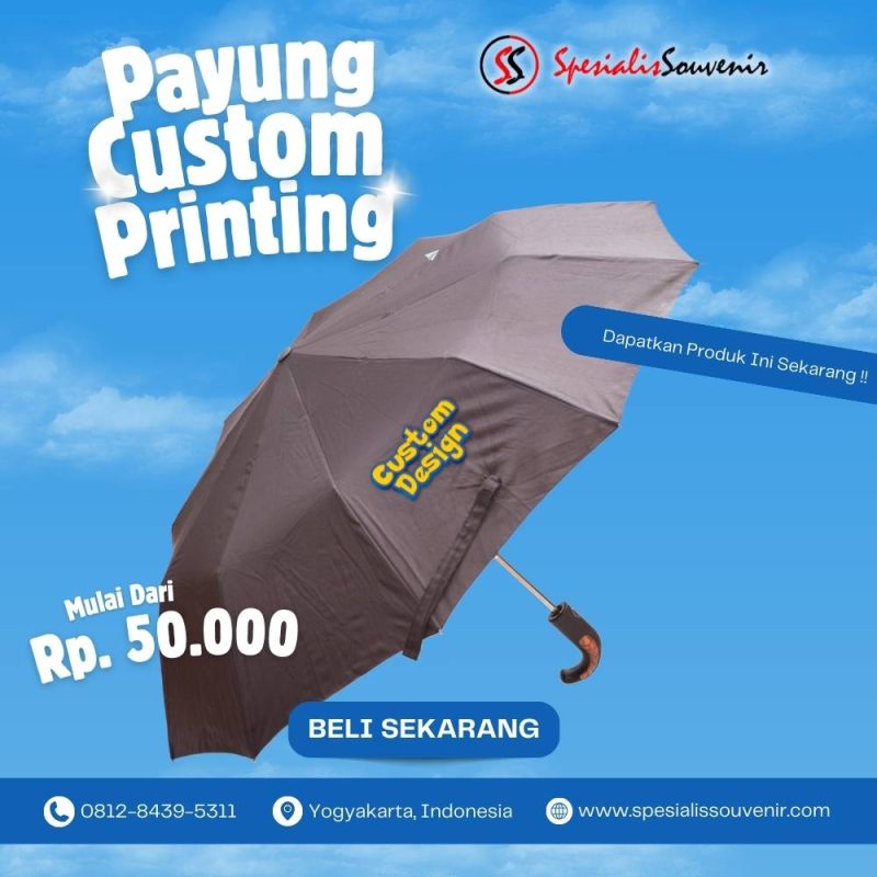 contoh payung custom untuk promosi brand perusahaan