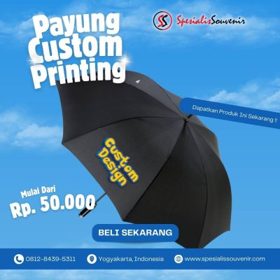 contoh payung custom lipat untuk promosi event dan branding perusahaan