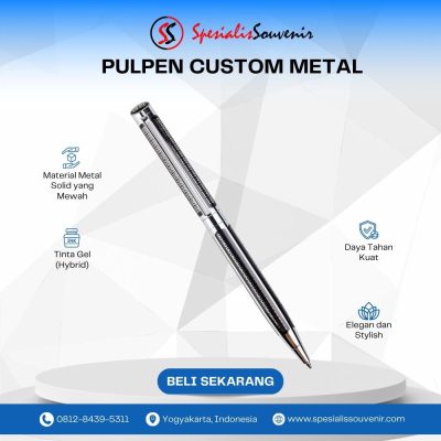 pulpen custom mahal berbahan metal untuk branding premium perusahaan dengan desain elegan dan profesional.