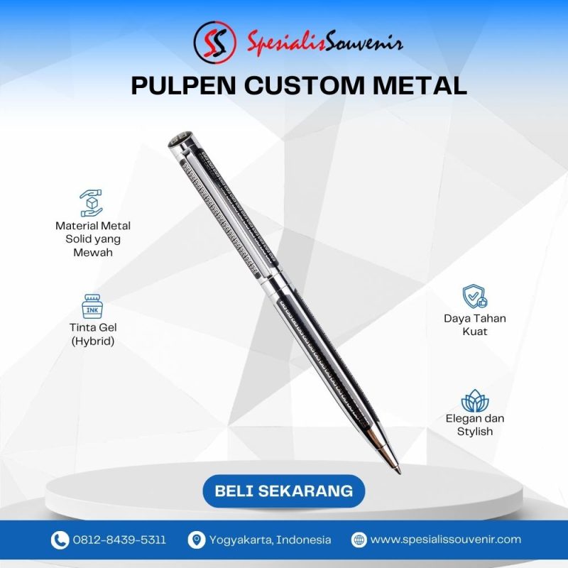 pulpen custom mahal berbahan metal untuk branding premium perusahaan dengan desain elegan dan profesional.
