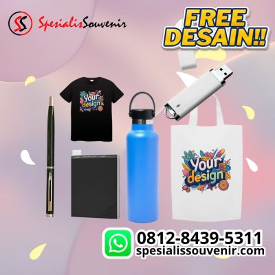 seminar kit ATK lengkap untuk acara kantor dengan tas, ATK, dan flashdisk custom logo perusahaan.
