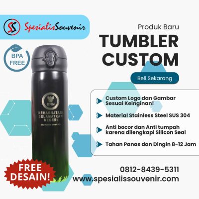 custom tumbler stainless 1 liter murah untuk souvenir