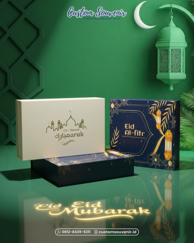 Hampers lebaran unik aesthetic dalam box elegan berisi kue kering untuk hadiah spesial Lebaran 2026.