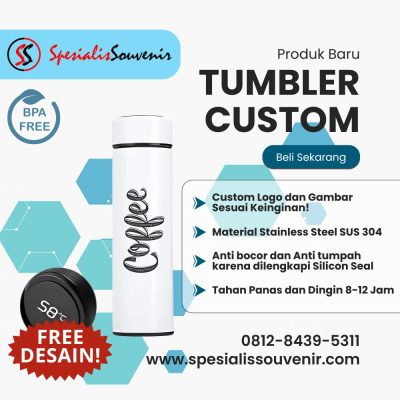 pulpen custom solo dengan logo perusahaan untuk souvenir promosi bisnis.