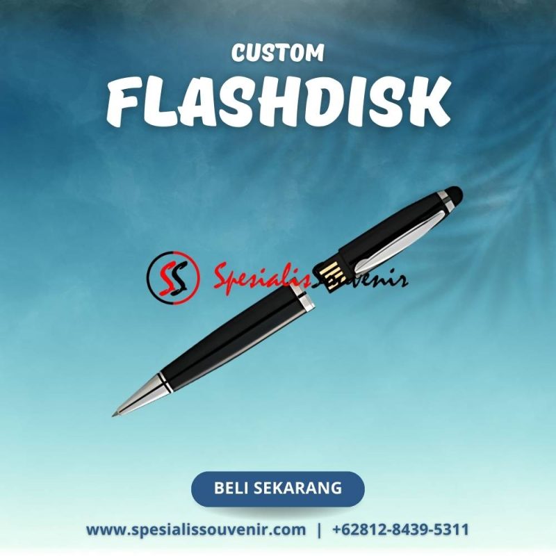 flashdisk custom jakarta dengan logo perusahaan dan custom box eksklusif untuk souvenir promosi profesional.