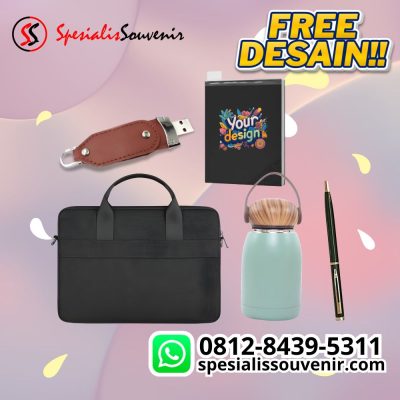 Vendor seminar kit Jakarta terpercaya dengan seminar kit custom modern dan tas laptop untuk event profesional.