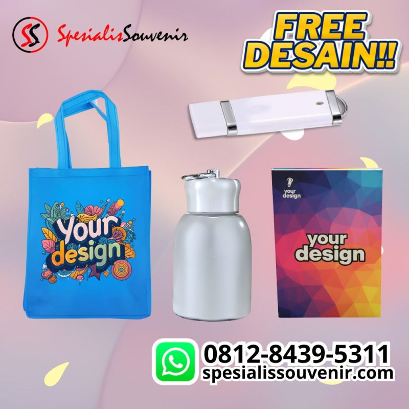 Seminar kit eksklusif tas laptop desain modern dengan perlengkapan seminar premium elegan.