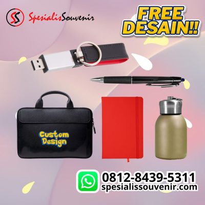 seminar kit palembang custom berkualitas dengan tas, tumbler, dan notebook desain eksklusif untuk acara profesional.