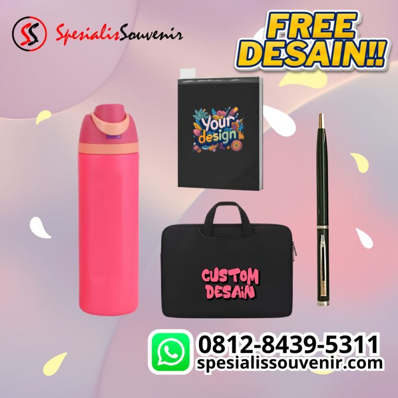 seminar kit balikpapan custom paket lengkap tas tumbler notebook desain eksklusif untuk acara seminar dan workshop.