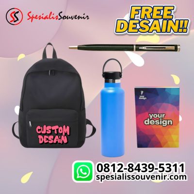 seminar kit batam custom berkualitas dengan tas, tumbler, dan notebook desain eksklusif.